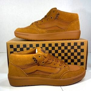 NWT Vans Zahba Mid Top Skateboard Shoes in Brown Suede and Gum Women’s 8
